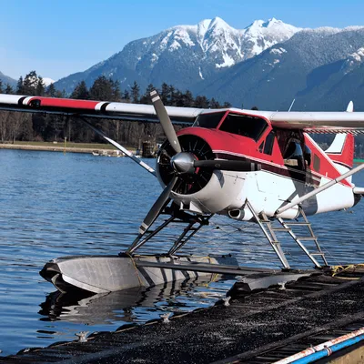 Red Aircraft On Water